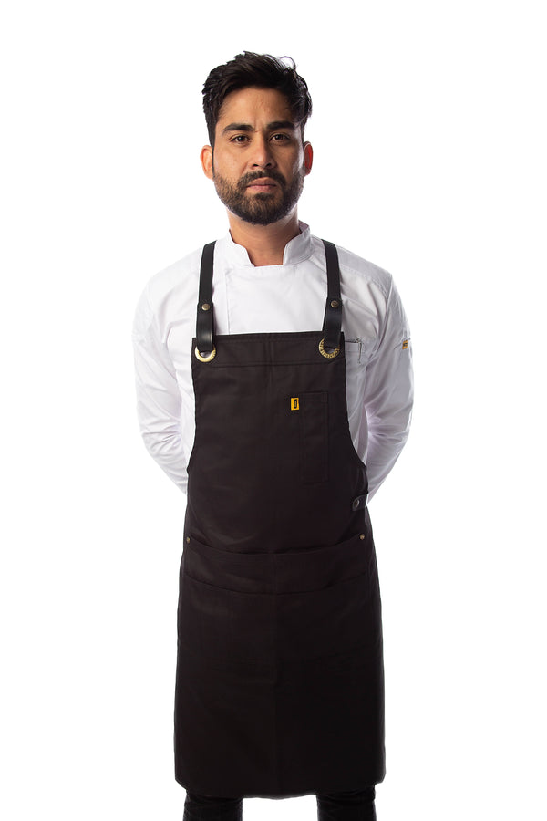 Rocco Bib Apron - Black