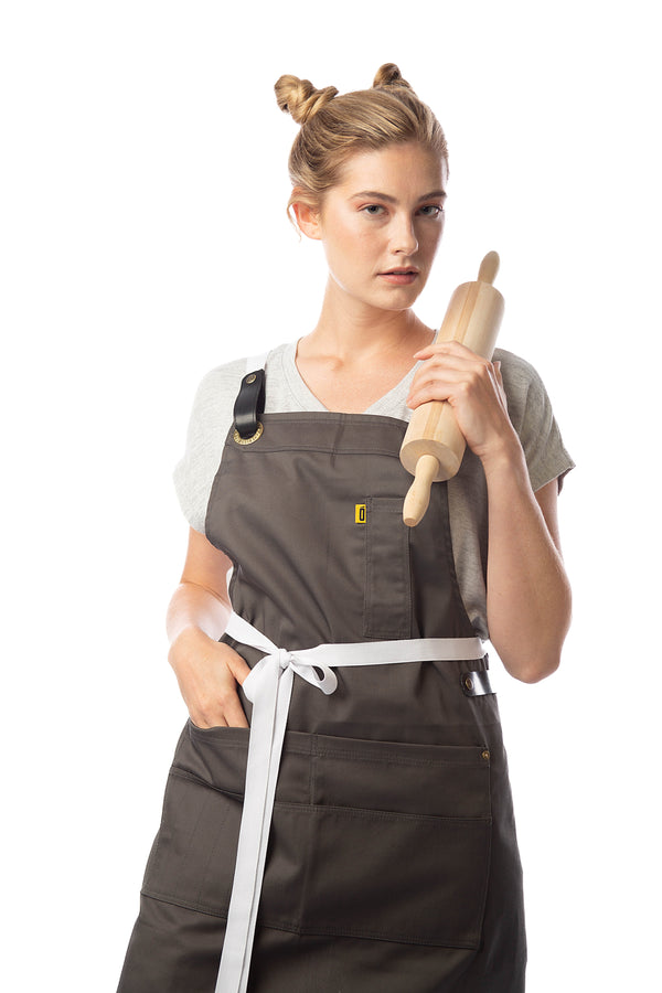 Rocco Bib Apron - Gray