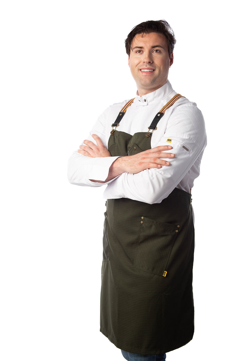Canvas Bib Apron - Olive