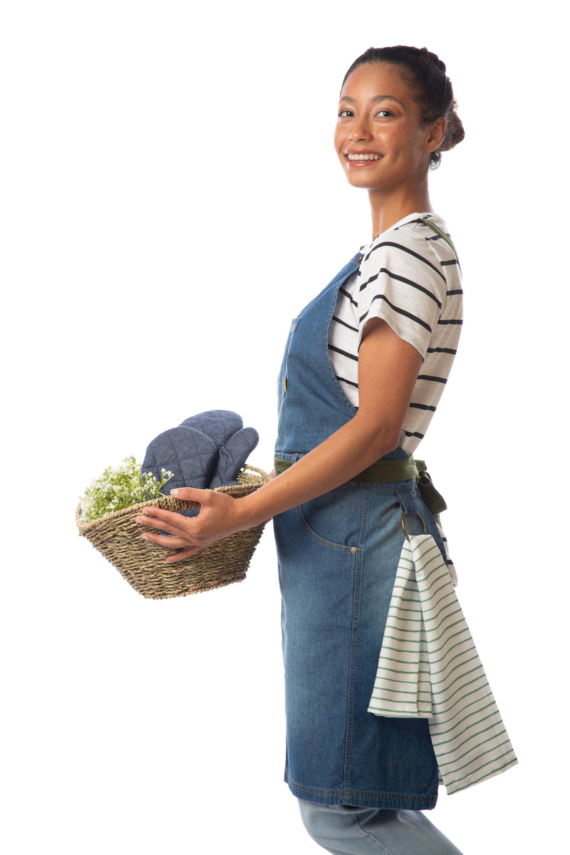 Frankie Bib Apron - Blue