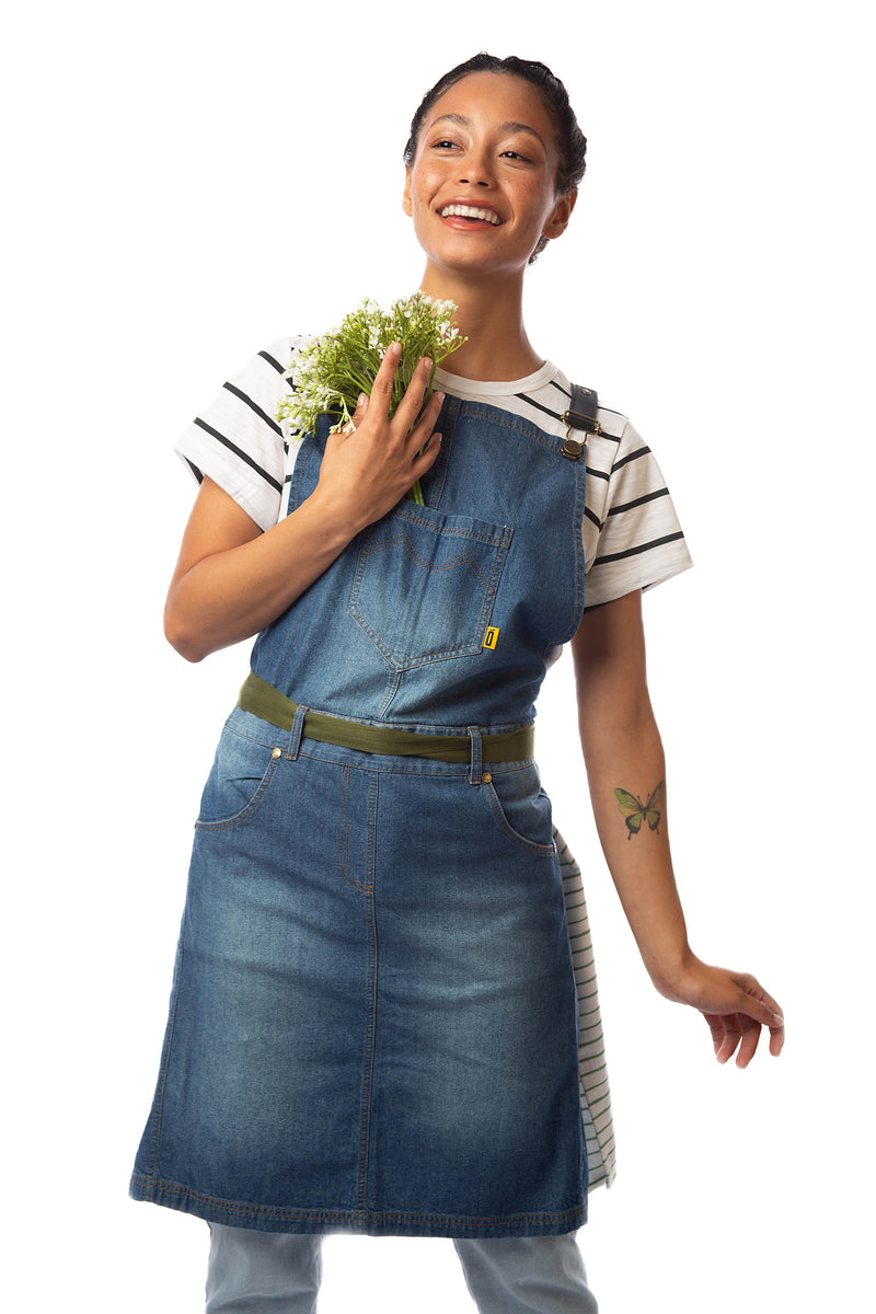 Frankie Bib Apron - Blue