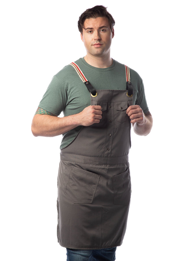 Trucker Bib Apron - Gray