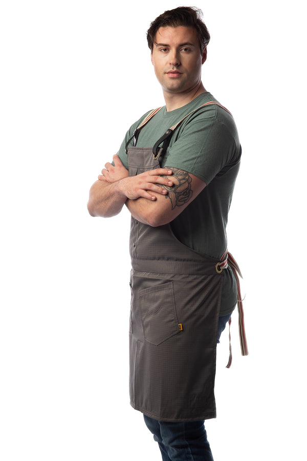 Trucker Bib Apron - Gray