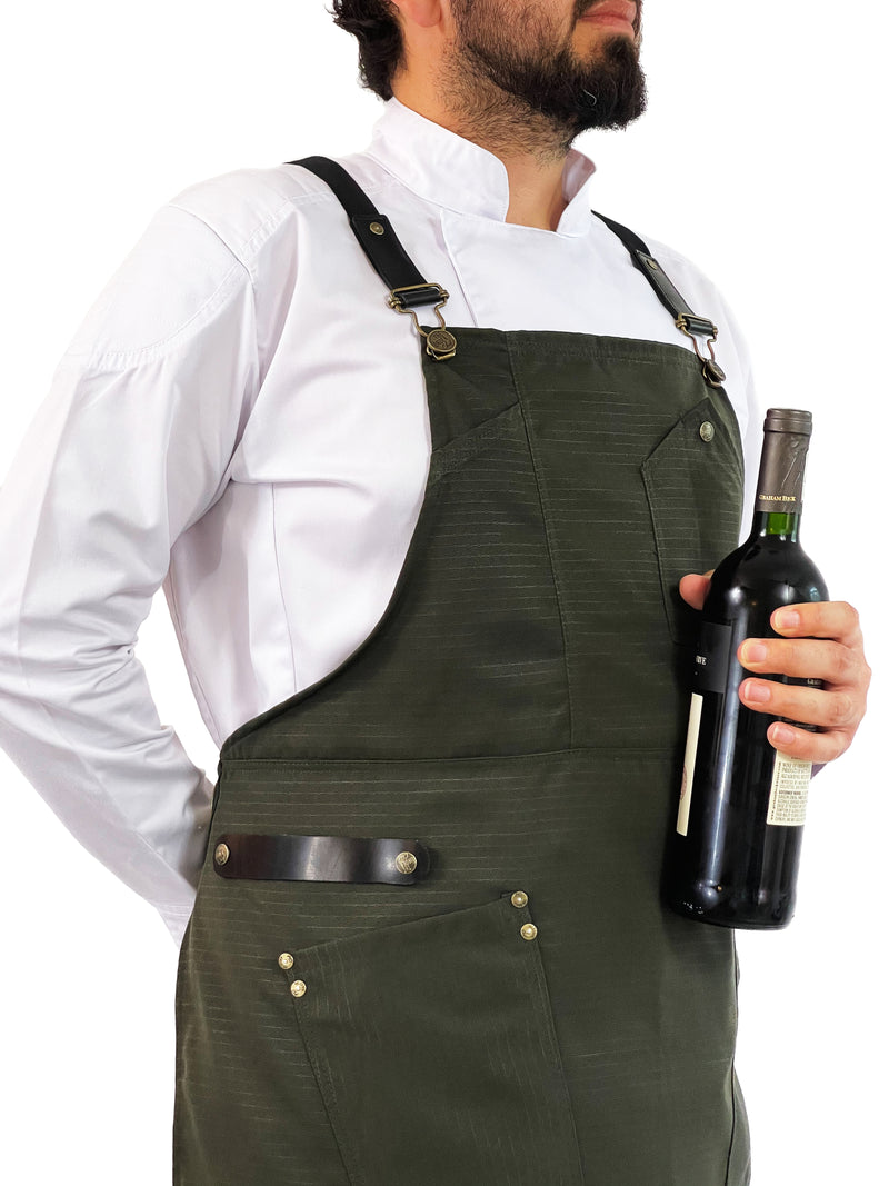 Canvas Bib Apron - Olive