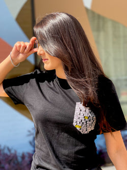 Pocket, Unisex Black T- Shirt